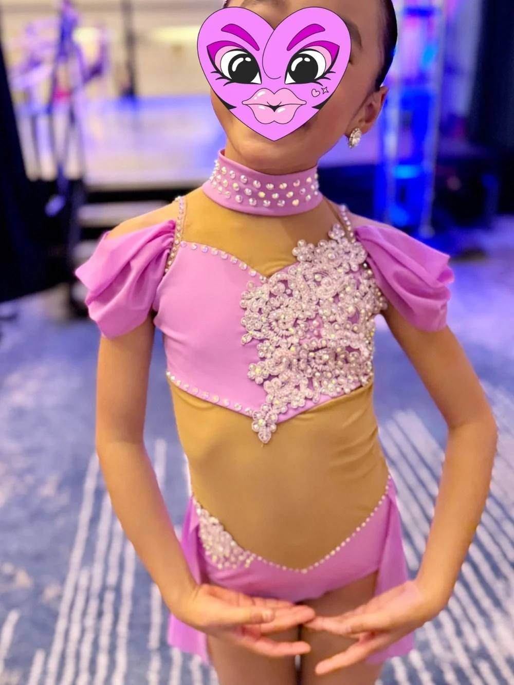 Girls' Custom Pink / Lavender Lyrical Costume - Street size 8-10